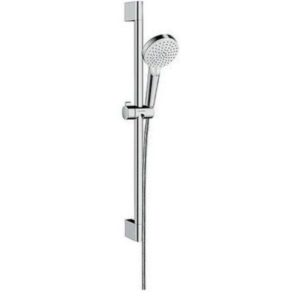 Brause-Set Hansgrohe Crometta Vario/Unica 650 mm, 2 Strahlarten Ø 100 mm weiß/verchromt
