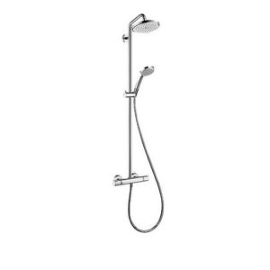 Brause-System Hansgrohe Croma 220 Handbrause, Kopfbrause Ø 220 mm und Thermostat chrom