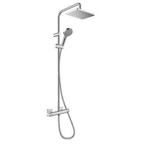 Brause-System Hansgrohe 230 1jet Vernis Shape Handbrause, Kopfbrause 230x170 mm und Thermostat chrom