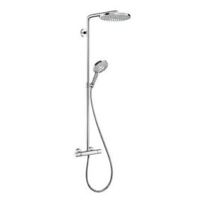 Brause-System Hansgrohe Raindance Select S 240 1jet PowderRain, Handbrause, Kopfbrause 240mm und Thermostat, chrom