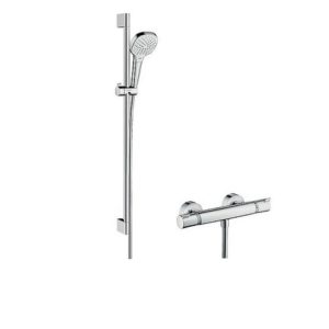 Brausethermostat-Set Hansgrohe Croma Select E Vario Brausestange 900 mm, Handbrause Ø 110 mm und Brauseschlauch chrom