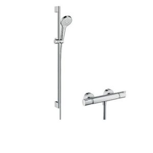 Brausethermostat-Set Hansgrohe Croma Select S Vario Brausestange 900 mm, Handbrause Ø 110 mm und Brauseschlauch chrom