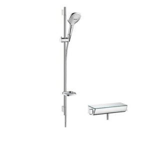 Brausethermostat-Set Hansgrohe Raindance Select E 120 Brausestange 900 mm, Handbrause Ø 120 mm und Brauseschlauch chrom