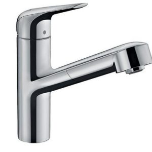 Spültischmischer Hansgrohe 100 Focus M42 mit herausziehbarem Auslauf Ausladung 206 mm chrom