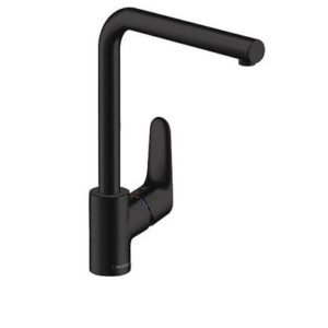 Spültischmischer Hansgrohe Focus M41 seitliche Betätigung 1jet mattschwarz