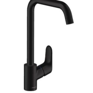 Spültischmischer Hansgrohe Focus M41 seitliche Betätigung 1jet mattschwarz