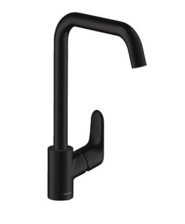 Spültischmischer Hansgrohe Focus M41 seitliche Betätigung 1jet mattschwarz