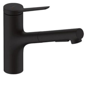 Spültischmischer Hansgrohe 150 Zesis M33 herausziehbare Geschirrbrause 2jet mattschwarz