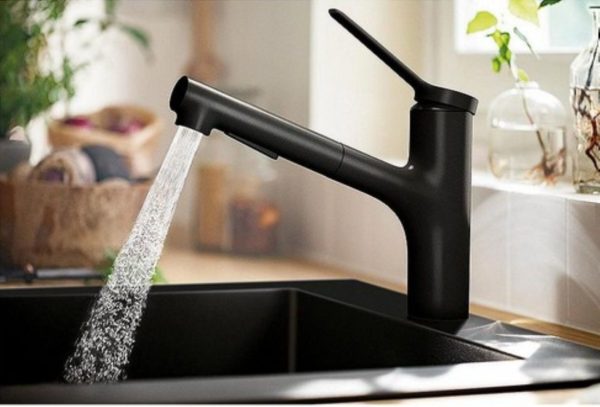 Spültischmischer Hansgrohe 150 Zesis M33 herausziehbare Geschirrbrause 2jet mattschwarz – Bild 4